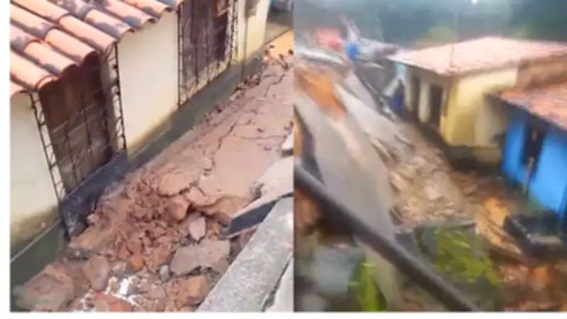 Chuva causa desmoronamento e interdita rua na Vila Dom Luiz em São Luís