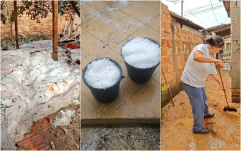 Chuva de granizo em Boa Esperança, MG, deixa 22 desalojados e danifica hospital