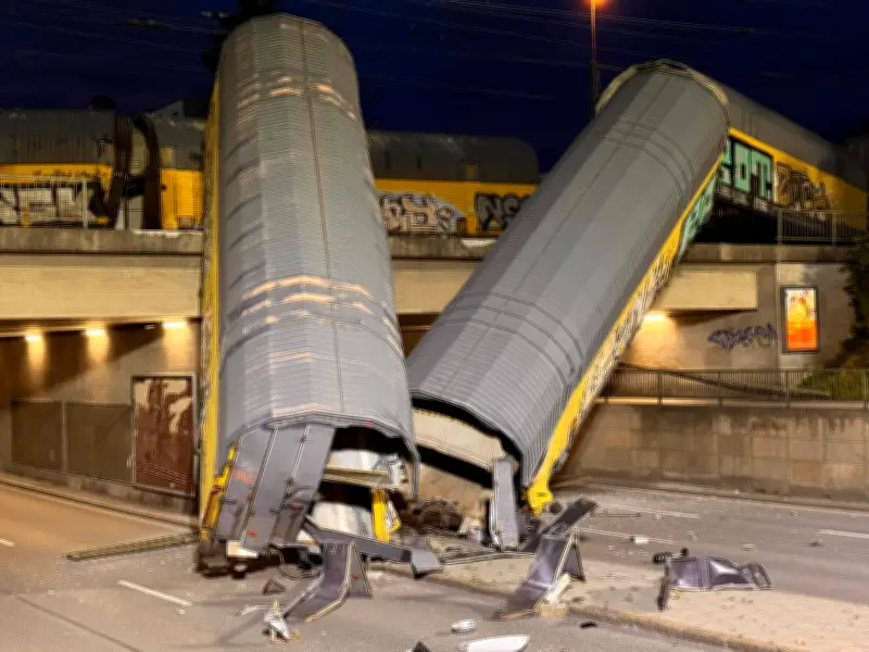 Colisão de trens em Munique deixa um morto e dois vagões caem de ponte