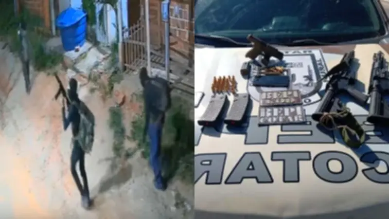 Criminosos armados são filmados em rua na Grande Fortaleza