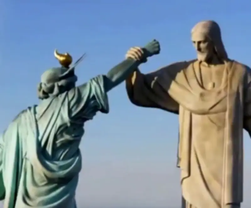 Cristo Redentor e Estátua da Liberdade lutam em vídeo de propaganda do Irã