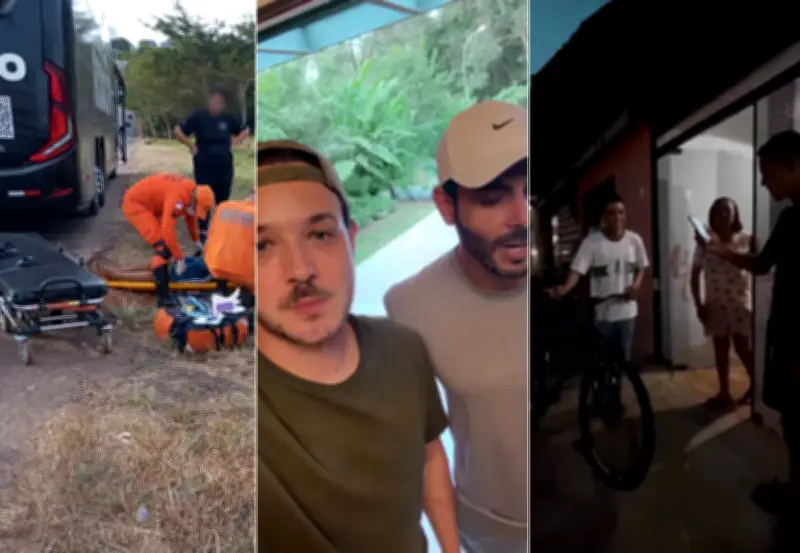Dupla Israel & Rodolffo presenteia jovem com bicicleta após acidente