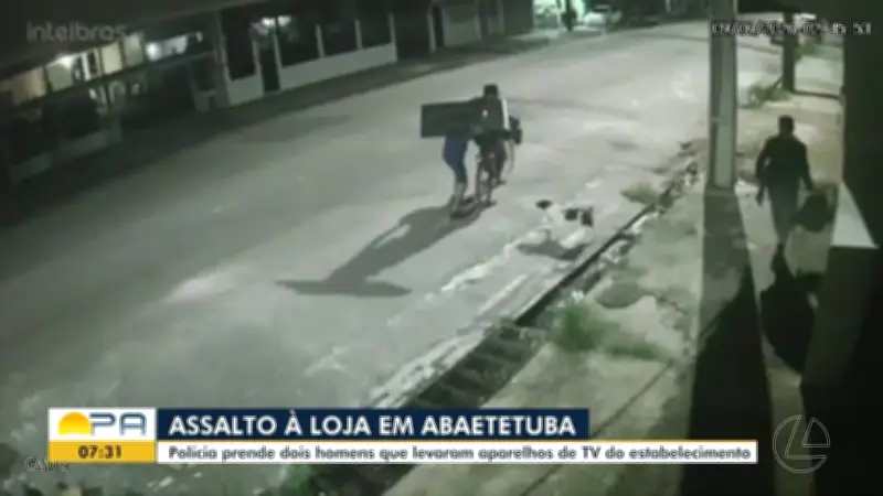 Dupla é presa por roubar TVs de loja em Abaetetuba, PA
