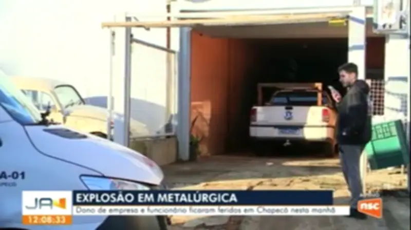 Explosão em metalúrgica em Chapecó fere dois homens
