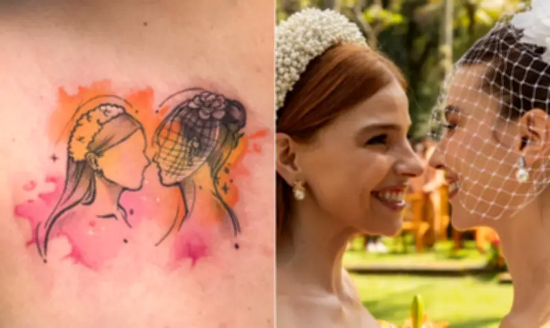 Fã tatua casal Loquinha de 'Três Graças' e rebate críticas: 'O corpo é meu'