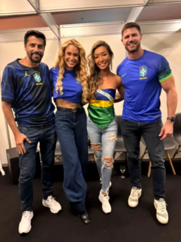 Famosos e ex-BBBs marcam presença no último jogo da seleção antes da Copa