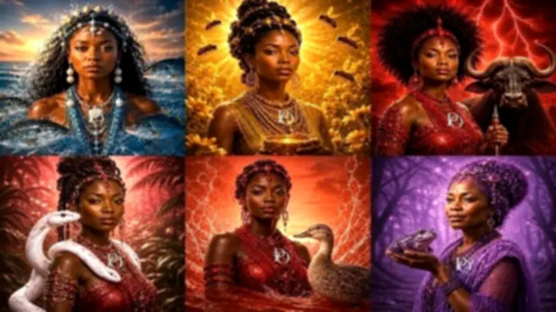 Filhas de Yemanjá: mulheres-peixe, abelha, búfalo, serpente, pata e rã