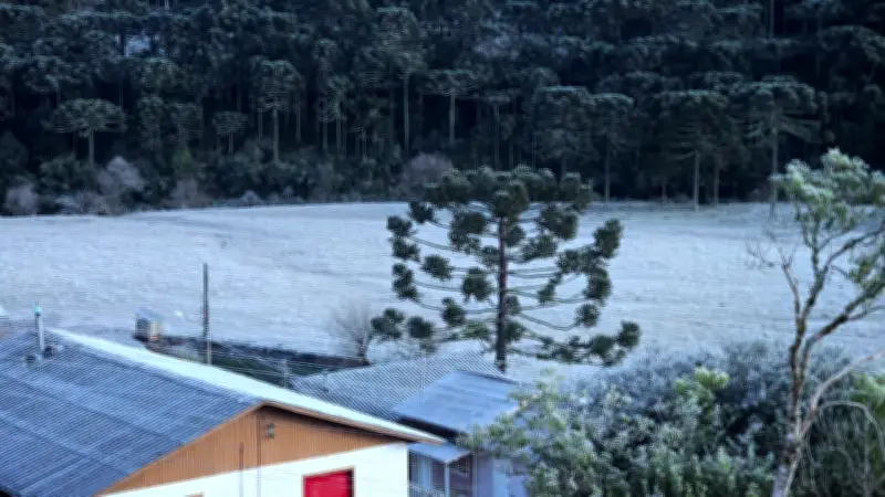Frio extremo em SC: -9,1°C em Bom Jardim da Serra congela carro em Urupema