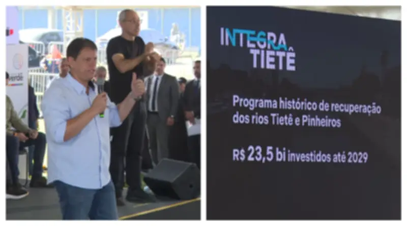 Governo de SP anuncia R$ 23,5 bilhões para despoluir rios Tietê e Pinheiros