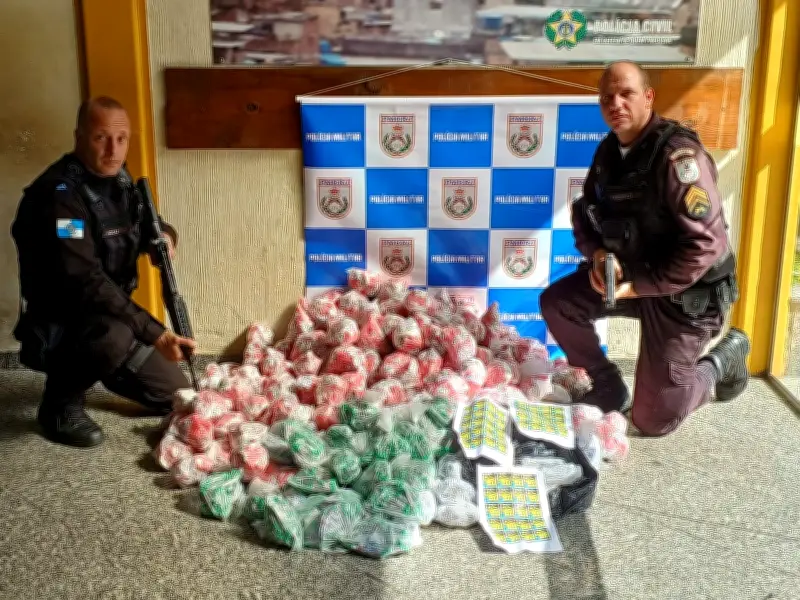 Grande apreensão de drogas em casa abandonada em Barra do Piraí