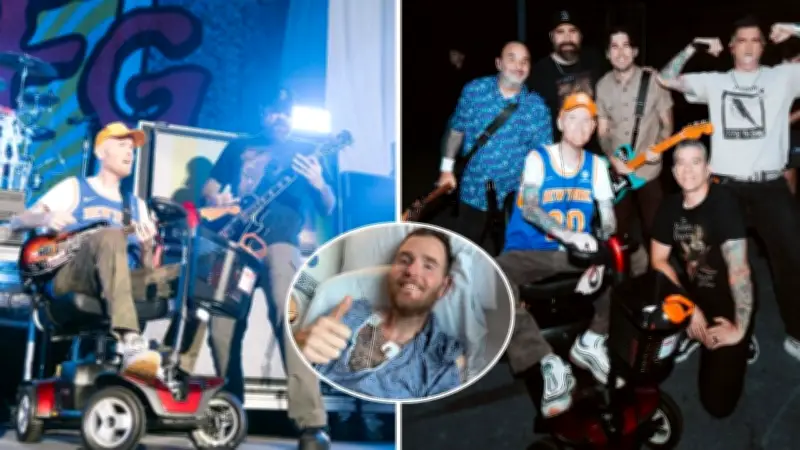 Guitarrista do New Found Glory volta aos palcos dos EUA em cadeira de rodas