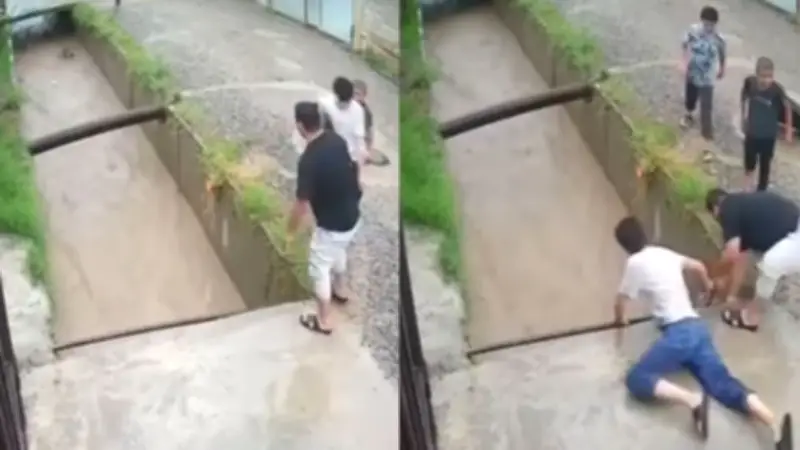 Heróis salvam menino de correnteza em resgate dramático no Tadjiquistão