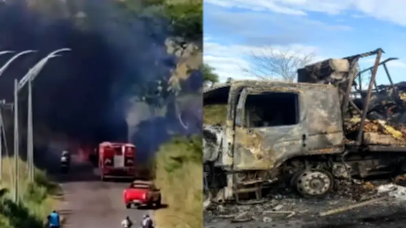 Incêndio destrói caminhão em estrada de Davinópolis, no Maranhão