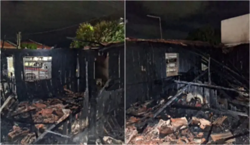 Incêndio destrói casa e interdita imóvel por risco de desabamento em SP