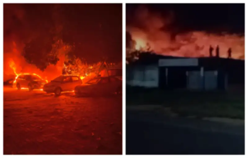 Incêndio em pátio de veículos em Maranguape destrói 50 carros