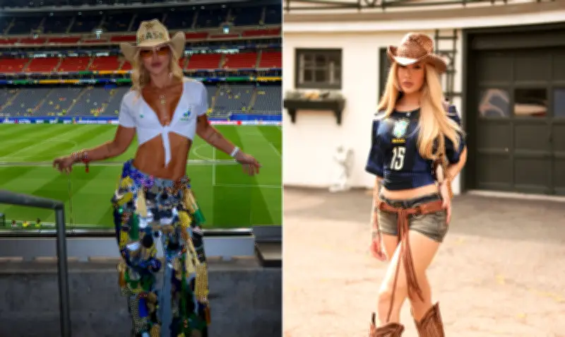 Influenciadoras usam looks country para Brasil x Japão no Texas