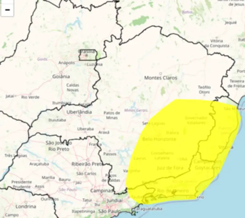 Inmet emite alerta de tempestade para BH e 490 cidades de MG