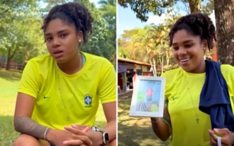 Jogadora visita escola após aluno dizer que meninas não jogam futebol
