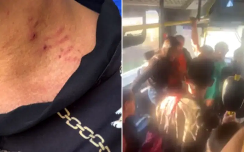 Jovem agride idosa a socos e pisões dentro de ônibus em Goiânia