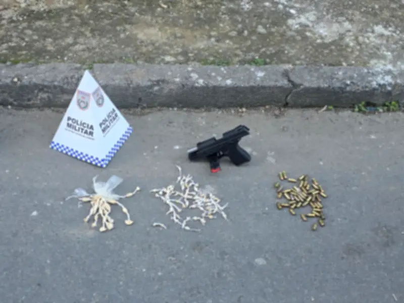 Jovem de 21 anos é preso com arma e drogas em Itatiaia, RJ