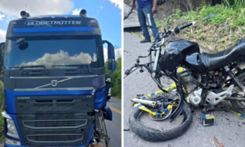 Jovem de 24 anos morre em acidente entre moto e caminhão na BR-101 na Bahia
