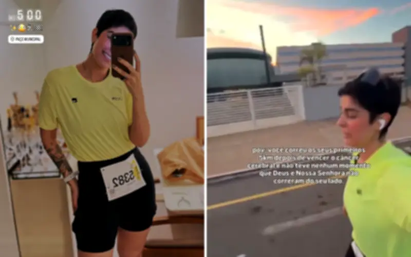 Jovem goiana celebra primeira corrida de rua após vencer tumor cerebral