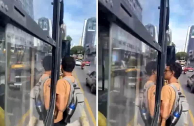 Jovem pendurado em ônibus em Belém gera alerta de segurança