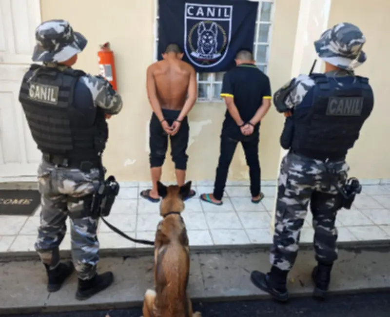 Jovens presos com skunk e munições escondidos em máquina de lavar em Bonfim