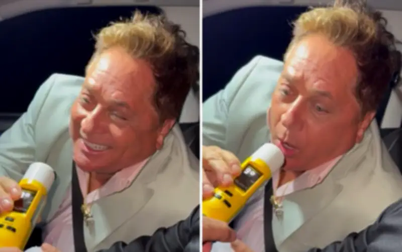 Leonardo canta para policial após zerar bafômetro em SP