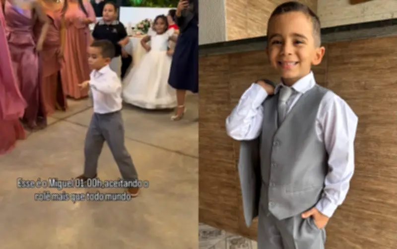 Menino de 6 anos viraliza ao dançar em casamento em Goiás