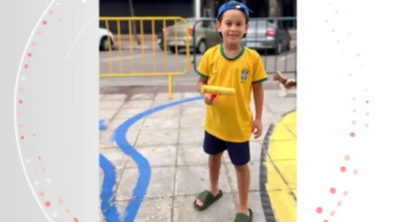 Menino de 8 anos viraliza ao dizer que queria aparecer na Globo em entrevista no ES
