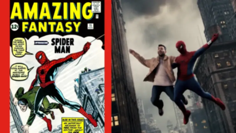 Messi 'voa' com Homem-Aranha em teaser que recria capa clássica