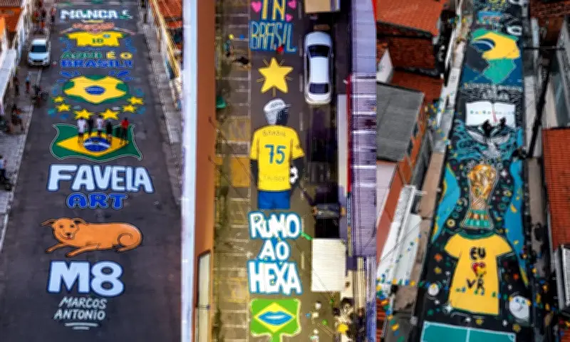 Moradores de Feira de Santana decoram ruas para a Copa do Mundo