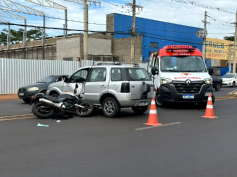 Motociclista em estado grave após ser fechado por carro em Ribeirão Preto