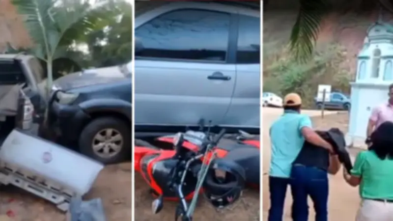 Motorista bêbado invade festa religiosa e atropela três fiéis em Santa Teresa