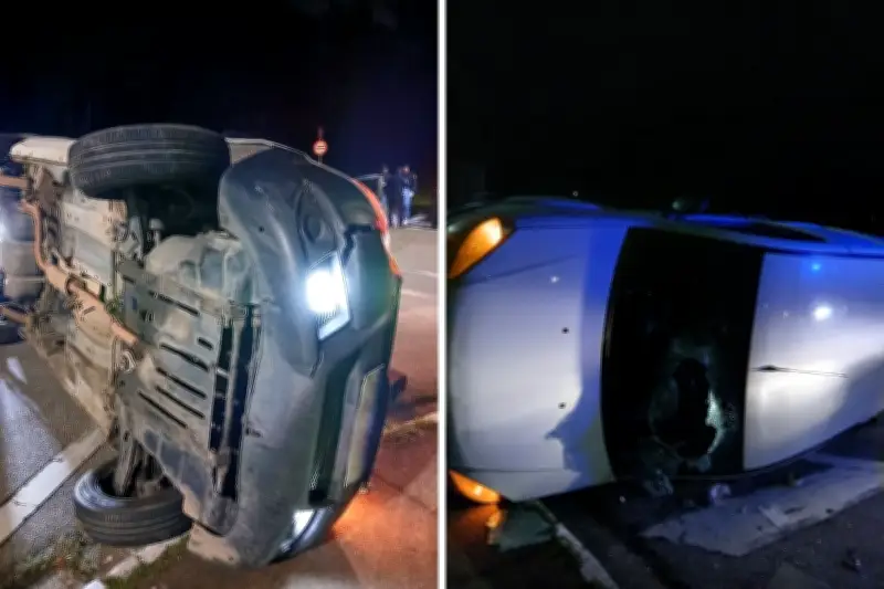 Motorista embriagado tomba carro em perseguição e é detido em Vinhedo