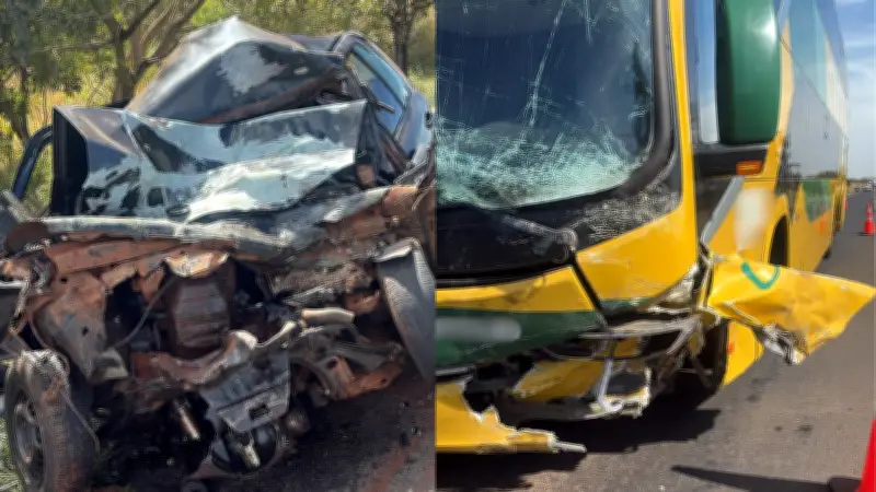 Motorista morre após invadir contramão e bater contra ônibus na BR-262 em Uberaba