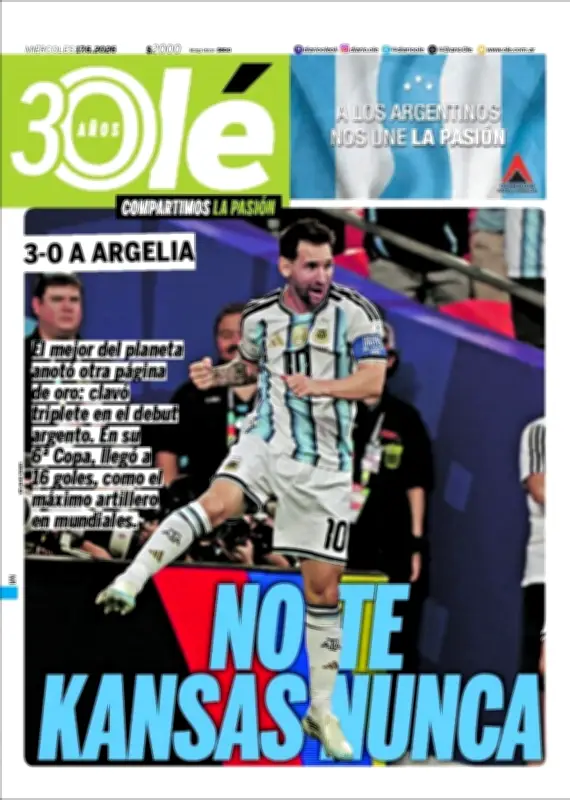 Nem Messi escapa dos trocadilhos do jornal Olé