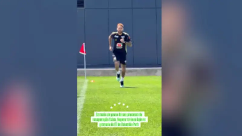 Neymar treina com bola nos EUA pela 1ª vez, mas segue dúvida