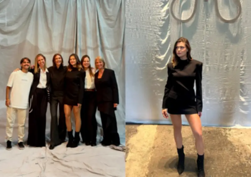 Nikki Meneghel mostra família no desfile de Sasha; veja fotos