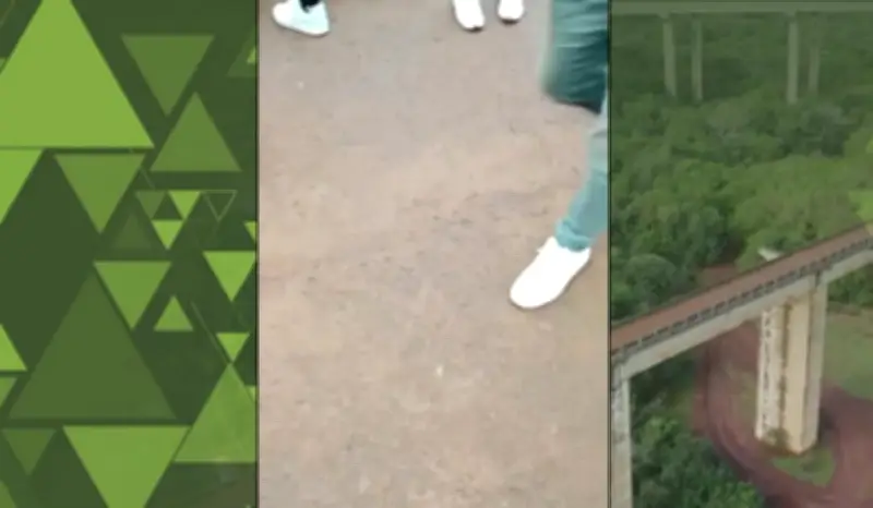Novas imagens flagram pânico após jovem ser lançada de ponte sem corda
