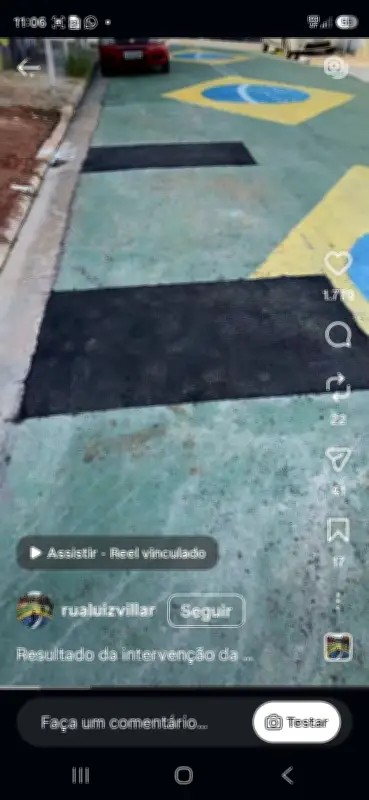 Obra da Sabesp danifica rua decorada para a Copa em Osasco