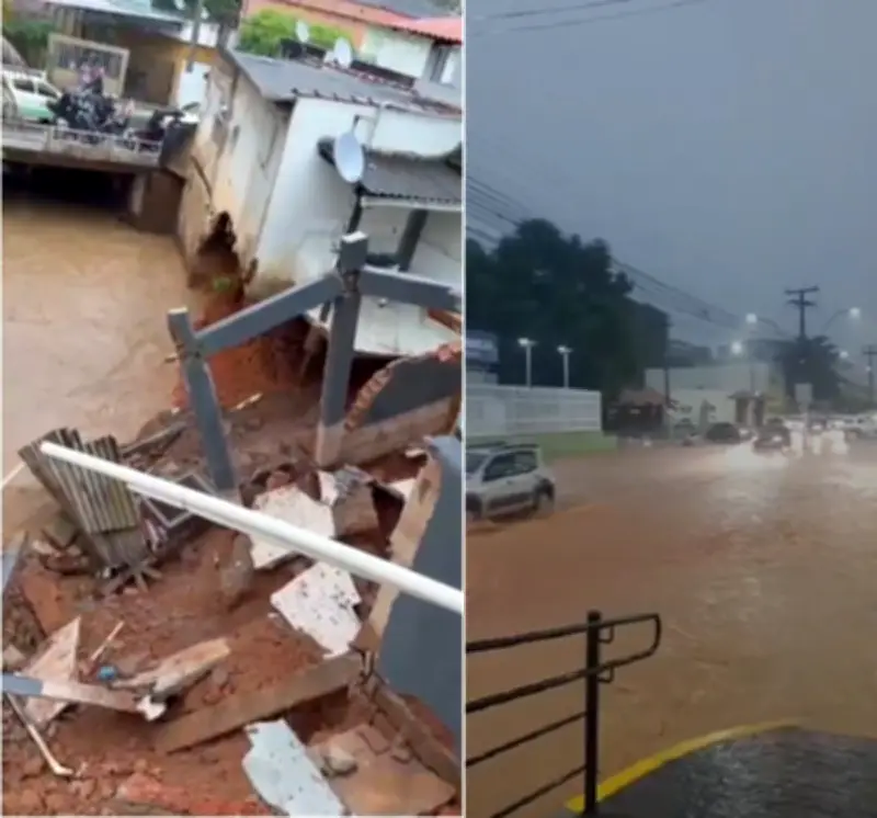 Parte de casa desaba após forte chuva em Bom Jesus do Itabapoana