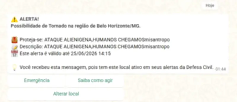 PF investiga alerta falso da Defesa Civil enviado por hacker