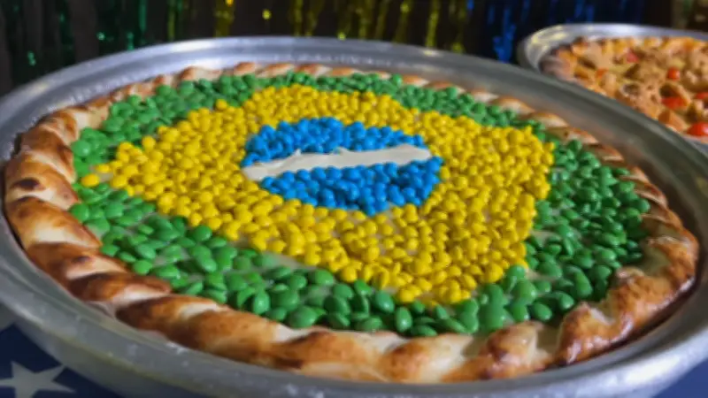 Pizzas e bolos com cores do Brasil para torcer na Copa
