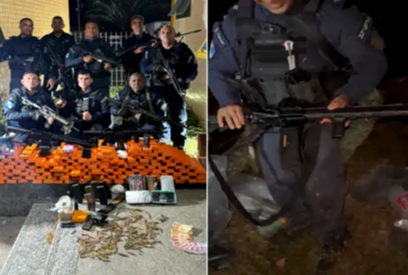 PM apreende 170 kg de drogas e fuzis em Macaé