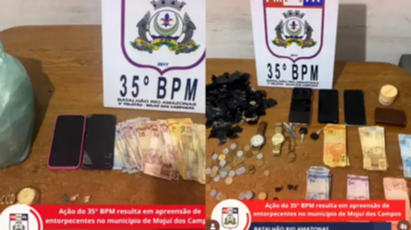 PM apreende drogas e materiais do tráfico em Mojuí dos Campos, PA