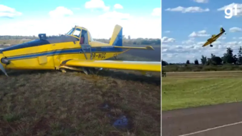 Pouso forçado de avião agrícola no RS após falha no profundor