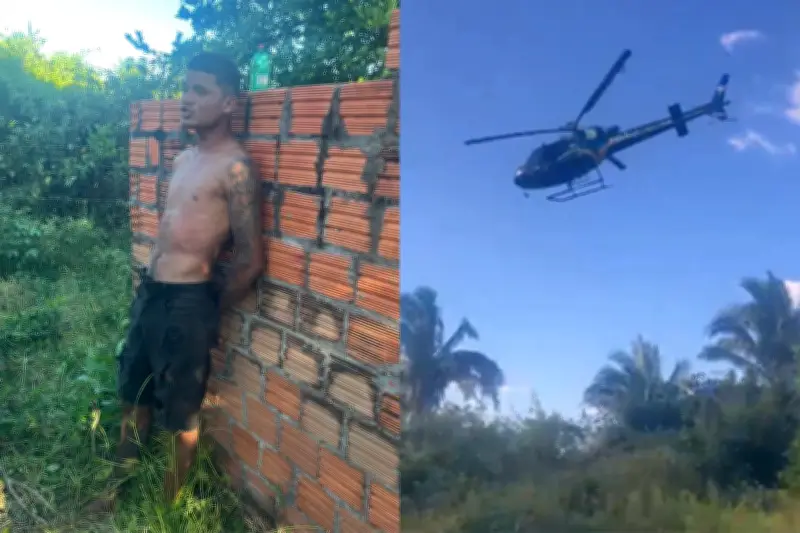 Preso suspeito de duplo homicídio em União (PI); helicóptero auxiliou buscas