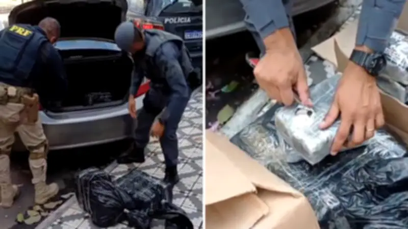 PRF e PM apreendem 102 kg de pasta base de cocaína em Taubaté